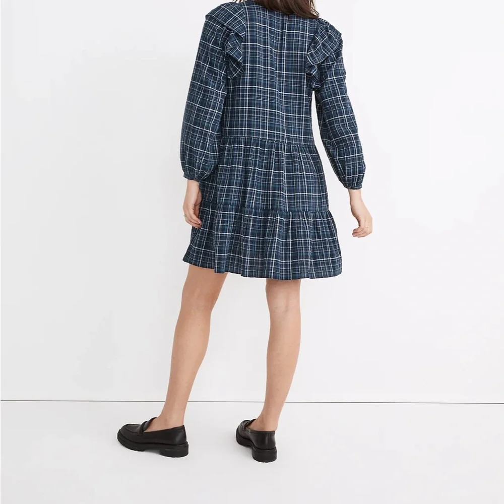 Madewell Gauze Ruffle-Trimmed Mini Dress - Picture 3 of 12